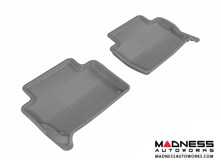 Audi Q7 Floor Mats (Set of 2) - Rear - Gray by 3D MAXpider (2007-2015)